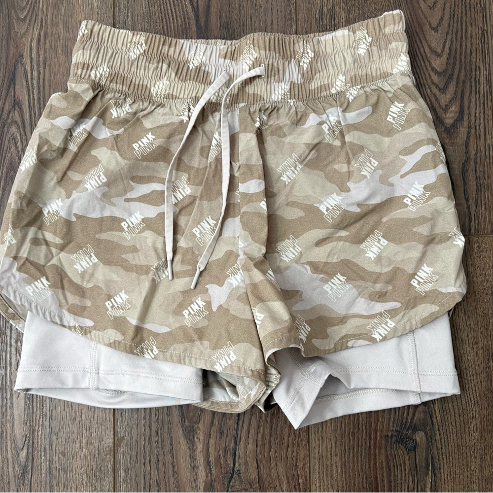 PINK Athletic Victoria Secret Women Camo Shorts - Tan Size XS